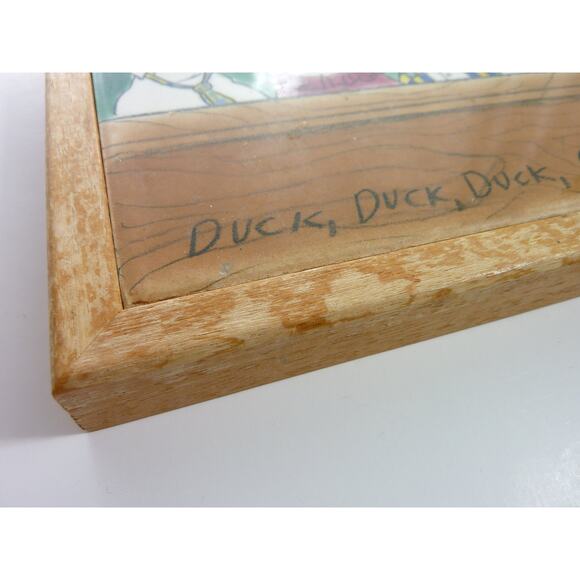 Vintage Duck Duck Duck Goose Funny Tile Trivet Maria Porges Wall Decor - Picture 4 of 5